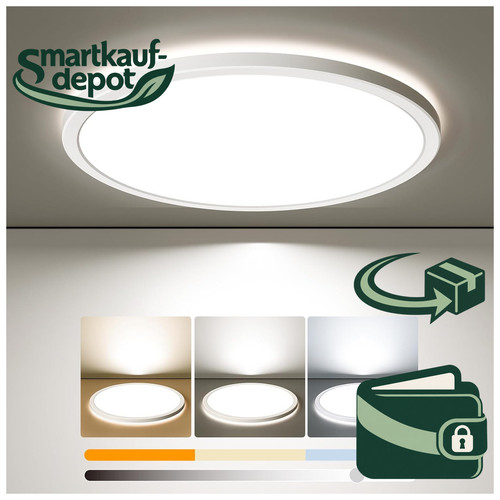 Led deckenleuchte 24w flach - 24w,